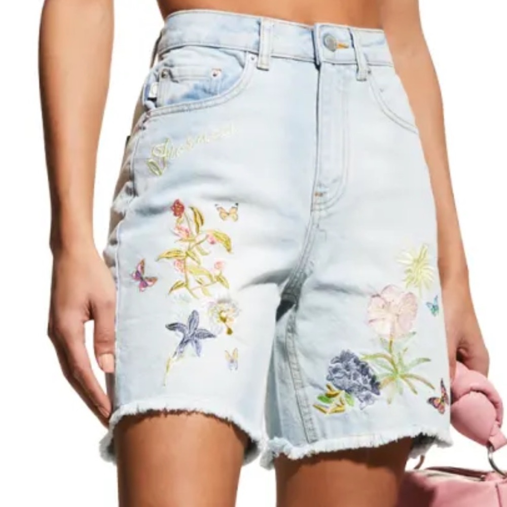 NEW Fiorucci Rare Embroidered Jean Shorts